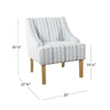 Yolu Accent Chair | Farmhouse Striped Print | Blue and White Polyester BM334057