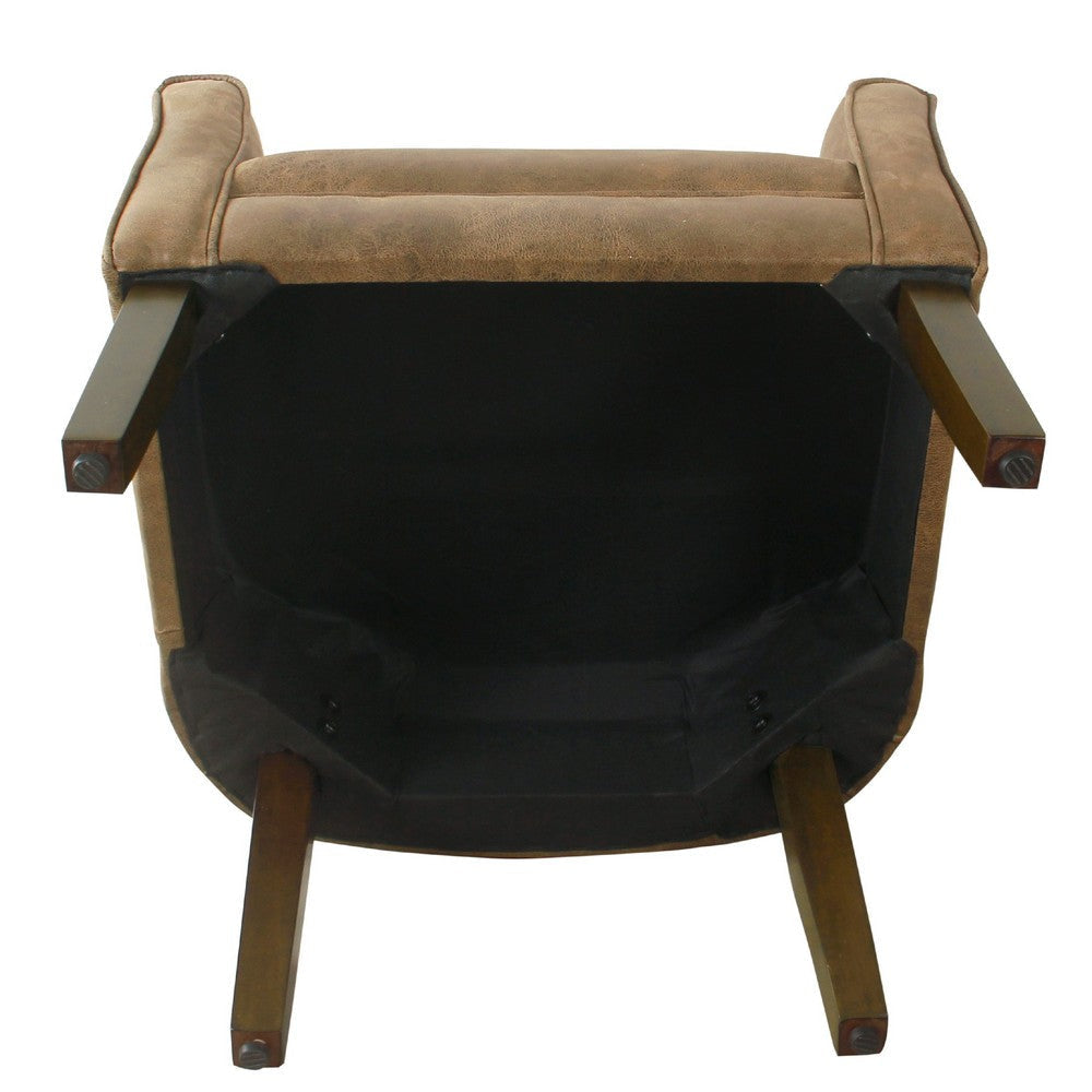 Elom Accent Armchair | Brown Faux Leather with Welt Trim Details BM334058