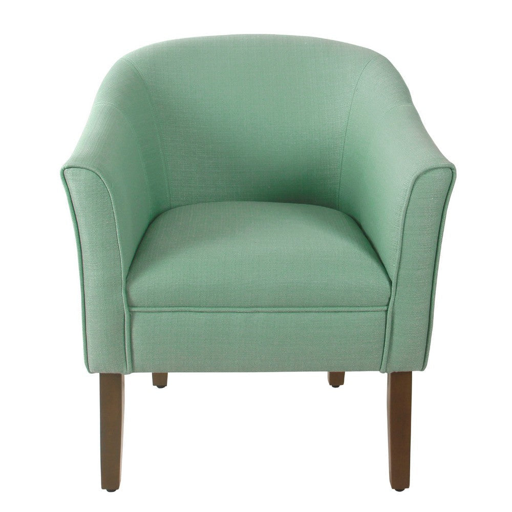 Elom Accent Armchair | Aqua Blue Polyester with Welt Trim Details