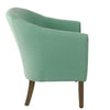 Elom Accent Armchair | Aqua Blue Polyester with Welt Trim Details