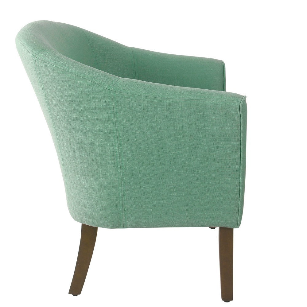 Elom Accent Armchair | Aqua Blue Polyester with Welt Trim Details