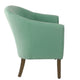 Elom Accent Armchair | Aqua Blue Polyester with Welt Trim Details