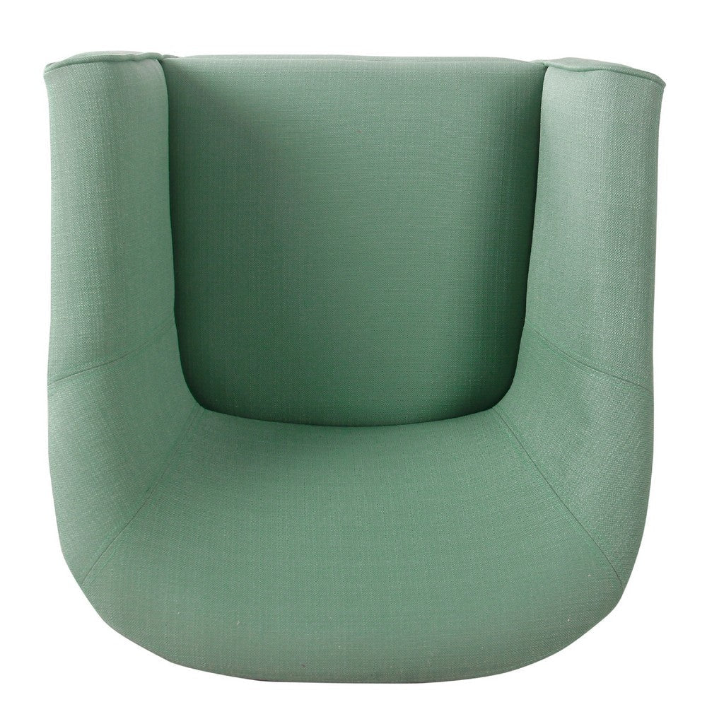 Elom Accent Armchair | Aqua Blue Polyester with Welt Trim Details