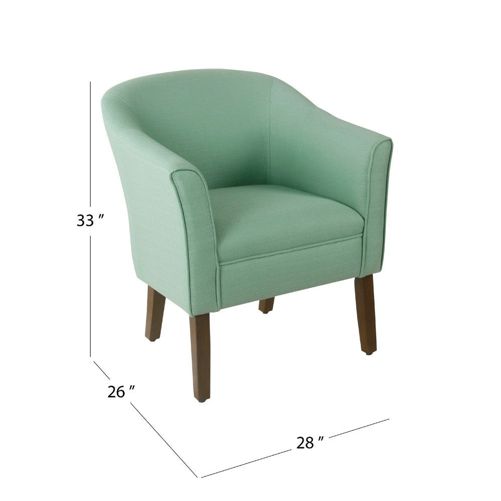 Elom Accent Armchair | Aqua Blue Polyester with Welt Trim Details