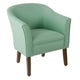Elom Accent Armchair | Aqua Blue Polyester with Welt Trim Details
