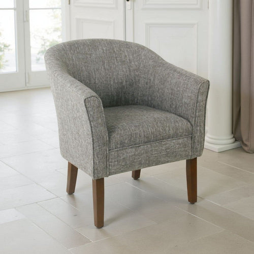 Elom Accent Armchair | Slate Gray Polyester with Welt Trim Details