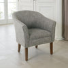 Elom Accent Armchair | Slate Gray Polyester with Welt Trim Details