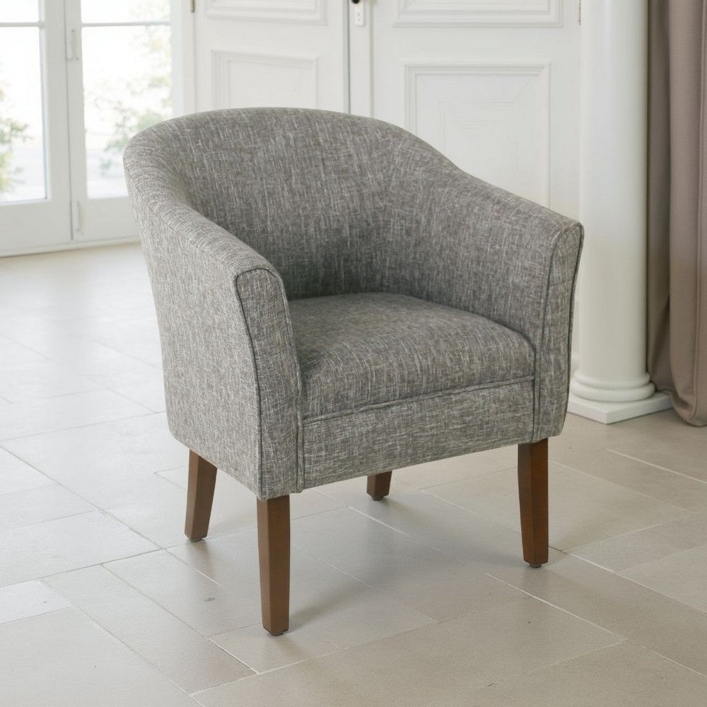 Elom Accent Armchair | Slate Gray Polyester with Welt Trim Details