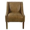 Accent Chair | Distressed Brown Faux Leather with Sloped Arms BM334061
