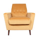 Accent Club Chair | Button Tufted Yellow Velvet with Walnut Brown Legs BM334062