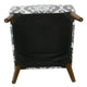 Armless Accent Chair | Vintage Medallion Print | Blue White Polyester BM334063