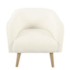 Accent Club Chair | Cream Sherpa Fabric | Modern Round Tapered Legs BM334064