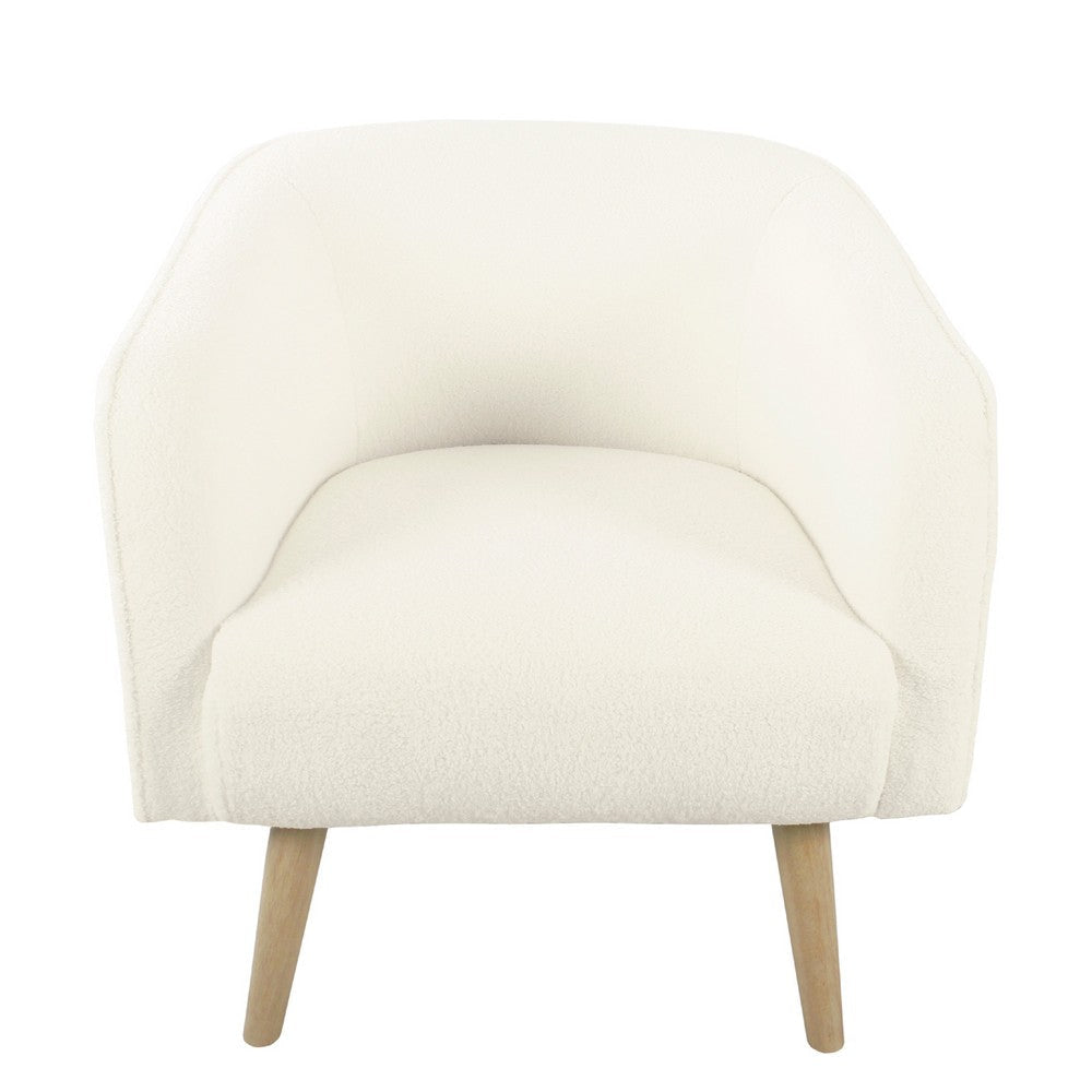 Accent Club Chair | Cream Sherpa Fabric | Modern Round Tapered Legs BM334064