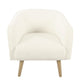 Accent Club Chair | Cream Sherpa Fabric | Modern Round Tapered Legs BM334064
