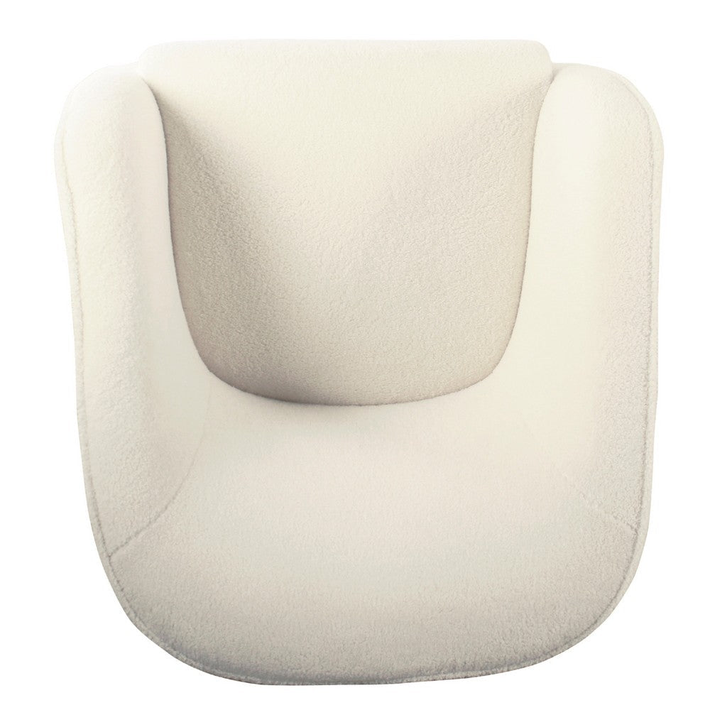 Accent Club Chair | Cream Sherpa Fabric | Modern Round Tapered Legs BM334064