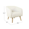 Accent Club Chair | Cream Sherpa Fabric | Modern Round Tapered Legs BM334064