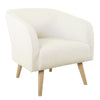Accent Club Chair | Cream Sherpa Fabric | Modern Round Tapered Legs