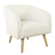Accent Club Chair | Cream Sherpa Fabric | Modern Round Tapered Legs