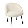 Kila Accent Chair | Soft Cream Sherpa Fabric | Ebony Black Metal Legs