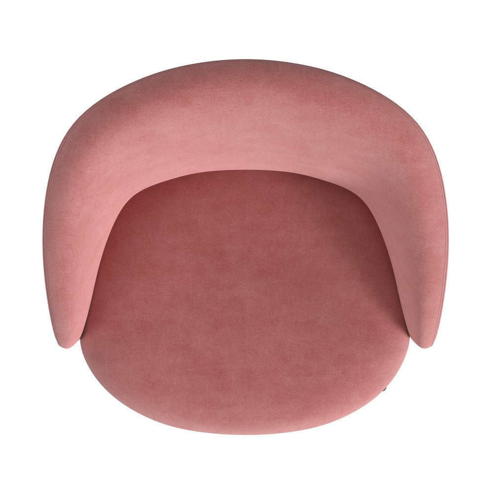 Kila Accent Chair | Soft Pink Velvet and Ebony Black Metal Legs