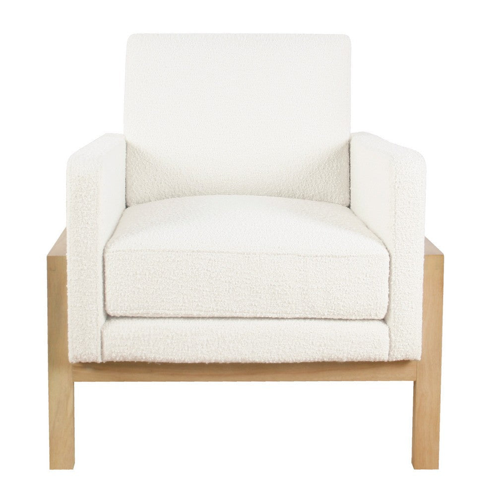Nimo Accent Armchair | Cream White Boucle | Modern Track Armrests BM334067