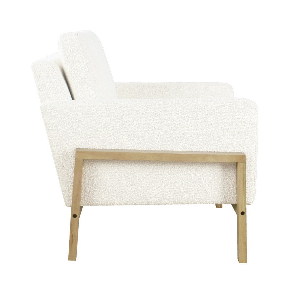 Nimo Accent Armchair | Cream White Boucle | Modern Track Armrests BM334067