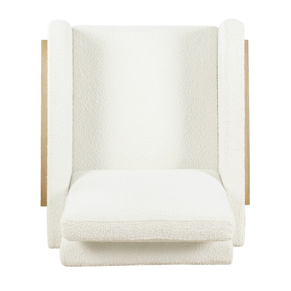 Nimo Accent Armchair | Cream White Boucle | Modern Track Armrests BM334067
