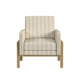 Nimo Accent Armchair | Tan Brown and Cream Polyester | Track Armrests BM334068