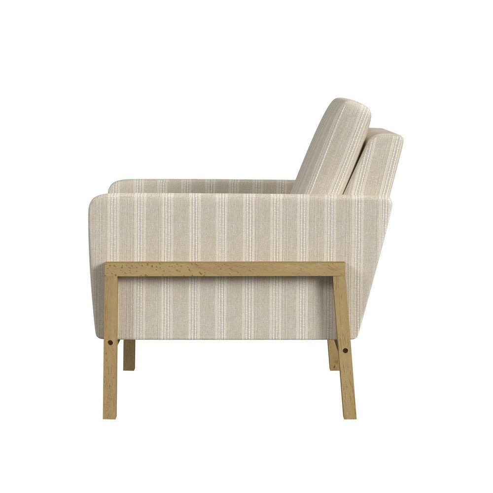 Nimo Accent Armchair | Tan Brown and Cream Polyester | Track Armrests BM334068