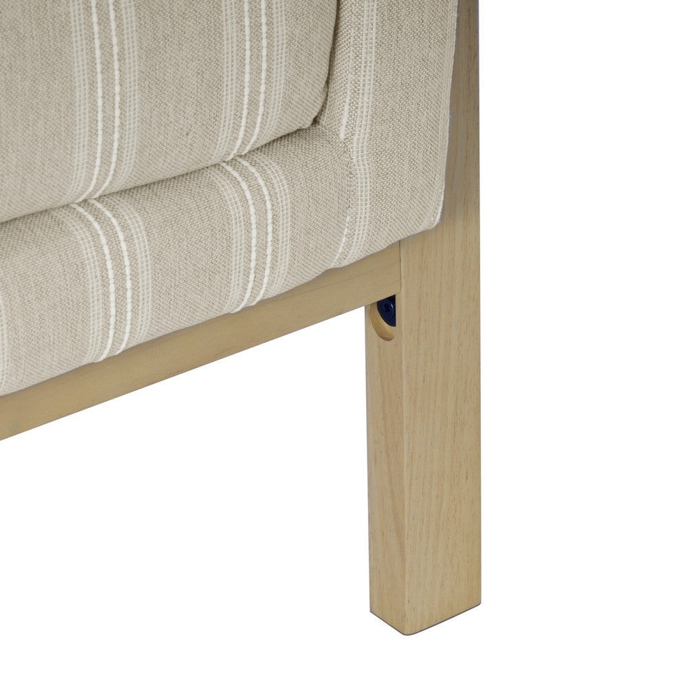 Nimo Accent Armchair | Tan Brown and Cream Polyester | Track Armrests BM334068