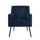 Sune Accent Chair | Soft Navy Blue Velvet and Matte Black Metal Legs