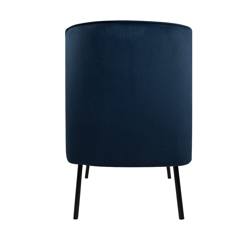 Sune Accent Chair | Soft Navy Blue Velvet and Matte Black Metal Legs