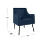 Sune Accent Chair | Soft Navy Blue Velvet and Matte Black Metal Legs