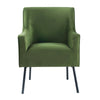 Sune Accent Chair | Soft Dark Green Velvet and Matte Black Metal Legs