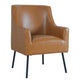 Sune Accent Chair | Brown Faux Leather and Matte Black Metal Legs