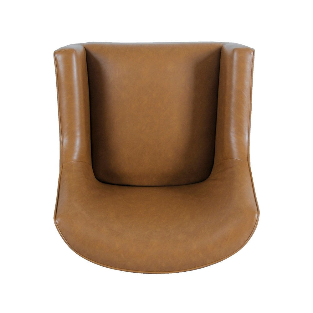Sune Accent Chair | Brown Faux Leather and Matte Black Metal Legs BM334071