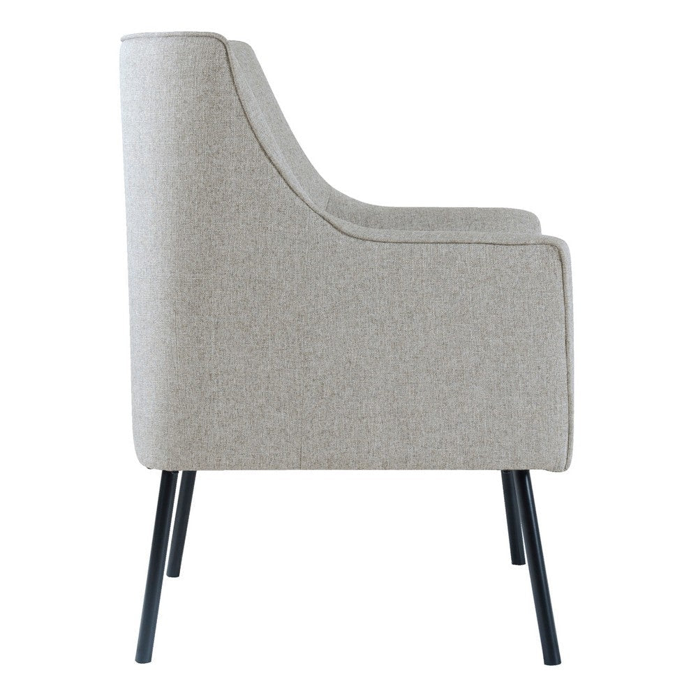 Sune Accent Chair | Light Gray Polyester and Matte Black Metal Legs BM334072