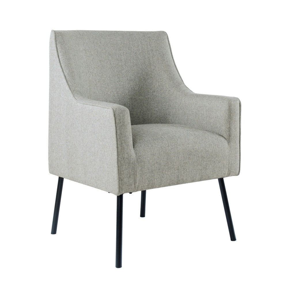 Sune Accent Chair | Light Gray Polyester and Matte Black Metal Legs