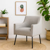 Sune Accent Chair | Light Gray Polyester and Matte Black Metal Legs