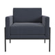 Fiam Accent Armchair | Steel Blue Velvet | Modern Black Metal Legs
