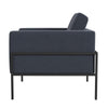Fiam Accent Armchair | Steel Blue Velvet | Modern Black Metal Legs