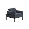Fiam Accent Armchair | Steel Blue Velvet | Modern Black Metal Legs