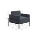 Fiam Accent Armchair | Steel Blue Velvet | Modern Black Metal Legs