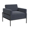 Fiam Accent Armchair | Steel Blue Velvet | Modern Black Metal Legs