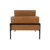 Fiam Accent Armchair | Caramel Brown Faux Leather | Modern Black Legs BM334074