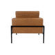 Fiam Accent Armchair | Caramel Brown Faux Leather | Modern Black Legs BM334074
