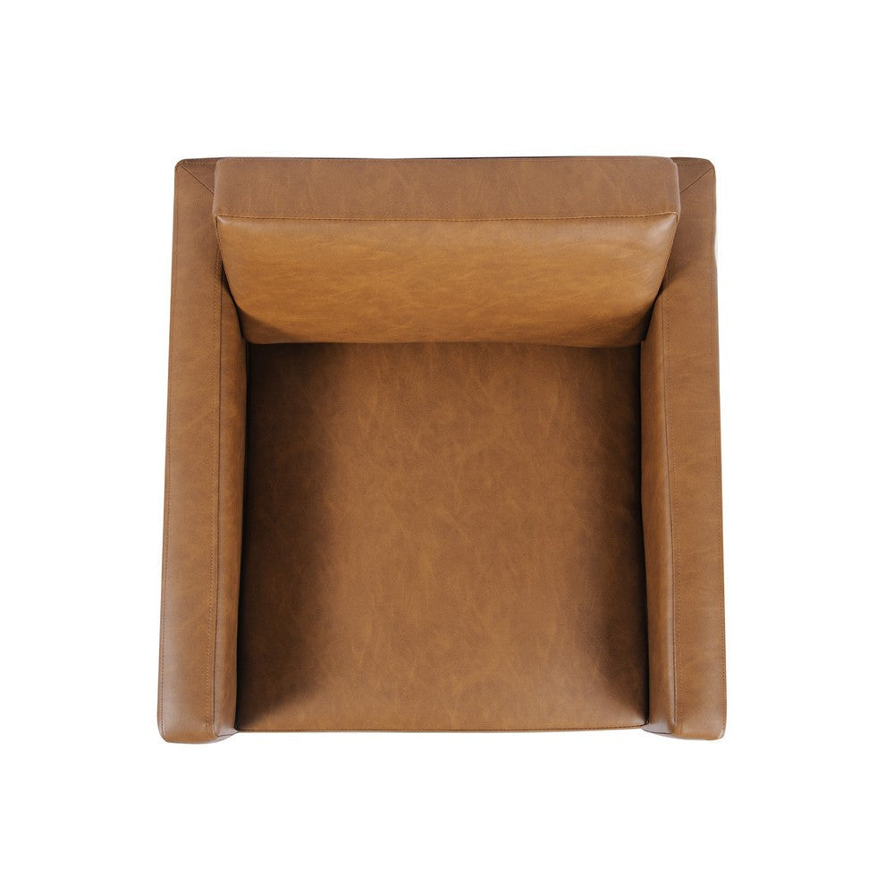 Fiam Accent Armchair | Caramel Brown Faux Leather | Modern Black Legs BM334074