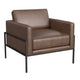 Fiam Accent Armchair | Dark Brown Faux Leather | Modern Black Legs