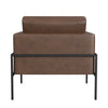 Fiam Accent Armchair | Dark Brown Faux Leather | Modern Black Legs