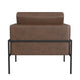 Fiam Accent Armchair | Dark Brown Faux Leather | Modern Black Legs